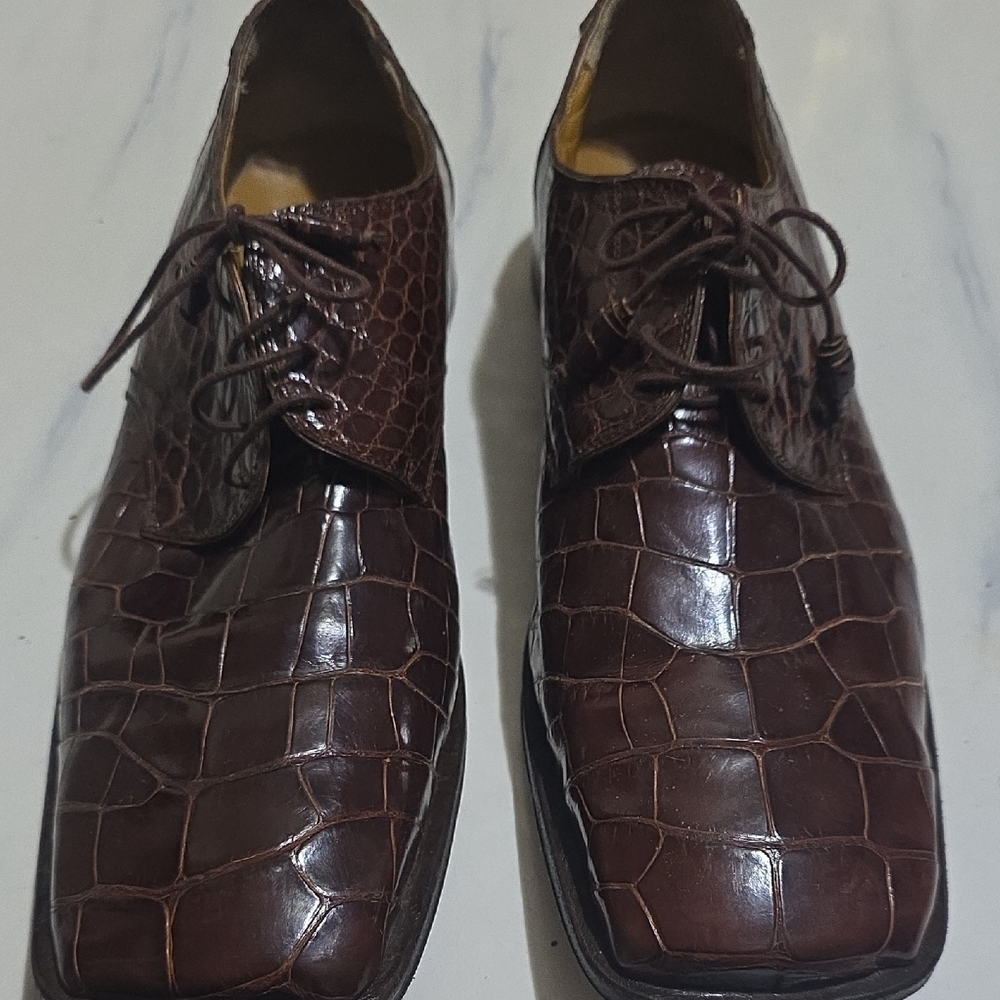 Mens Dee Of Italy Brown Alligator Shoes Size 14